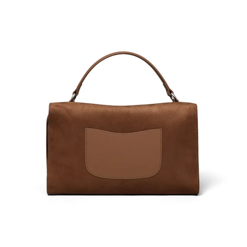 Bullrun Cow Leather Crossbody One Shoulder Handbag Regular Women's Milk Tea Brown-2
