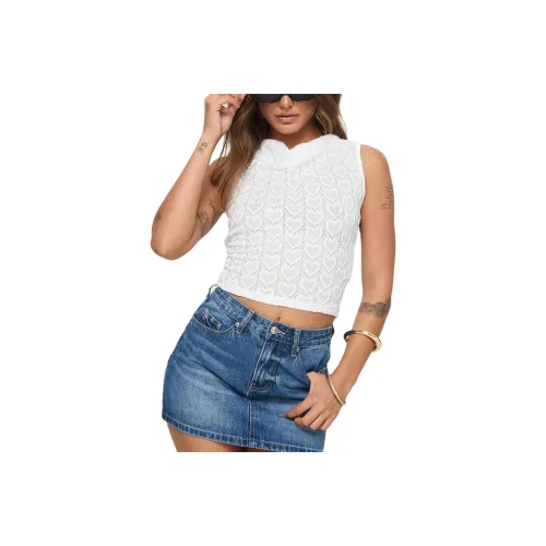 PRINCESS POLLY CARON TOP BABY Tank Tops Women's White/White