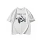 White-Short-Sleeved-Chain Flying Bird Black