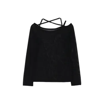 Yohji Yamamoto Solid Color Comfortable Versatile Long Sleeved T Shirt Women's Black