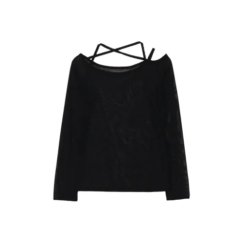 Yohji Yamamoto Solid Color Comfortable Versatile Long Sleeved T Shirt Women's Black