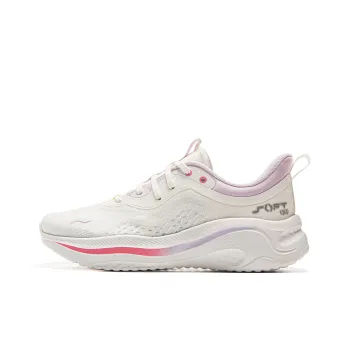 LiNing SOFT GO 2 Cushioning, Slip Resistant, Abrasion Resistant, Support, Rebound Low Top Casual Shoes Women's Ivory
