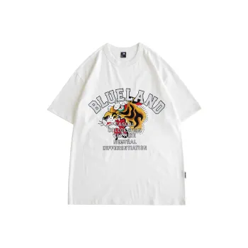 BLUELANDINC Crew Neck Loose Fit Straight T-Shirt Women's White