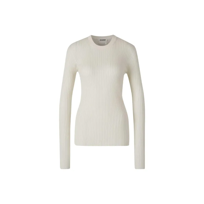 JIL SANDER Ribbed Silk Top-0