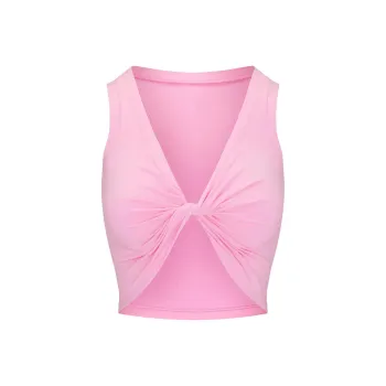 SKIMS COTTON TWIST CROPPED TANK Tank Tops Women's Cotton Candy/Cotton Sugar
