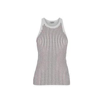 The Attico Embellished Ribbed Tank Top