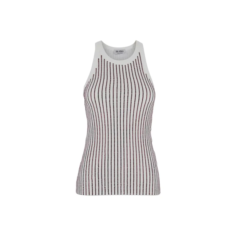 The Attico Embellished Ribbed Tank Top-0