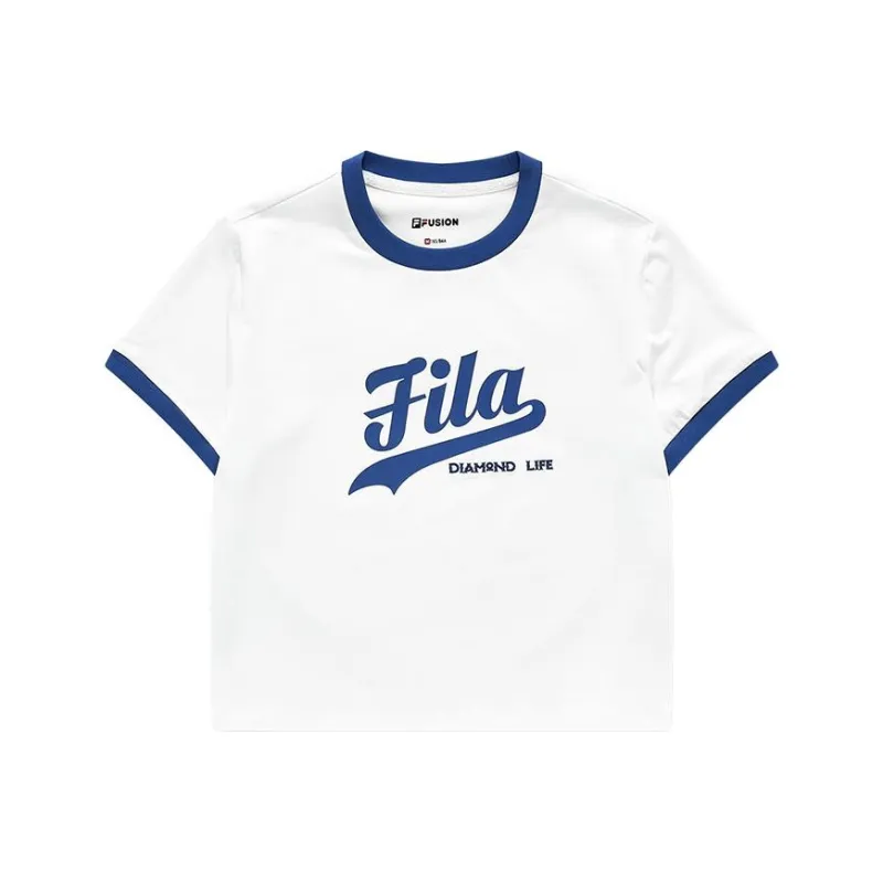 FILA FUSION Crop Tops Women's Standard White-0