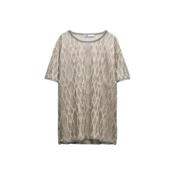 ZARA T-Shirt Women's Gold/Silver