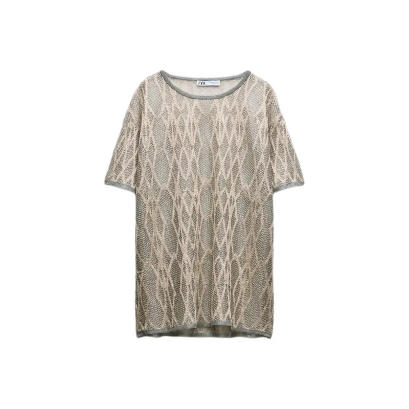 ZARA T-Shirt Women's Gold/Silver-0