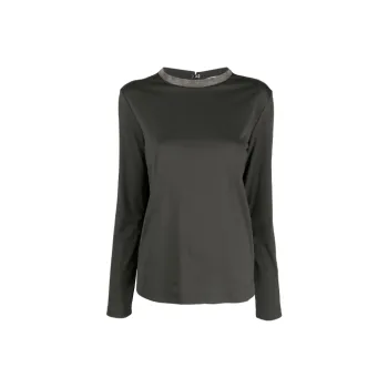 Fabiana Filippi Long Sleeved T Shirt Women's Gray Green