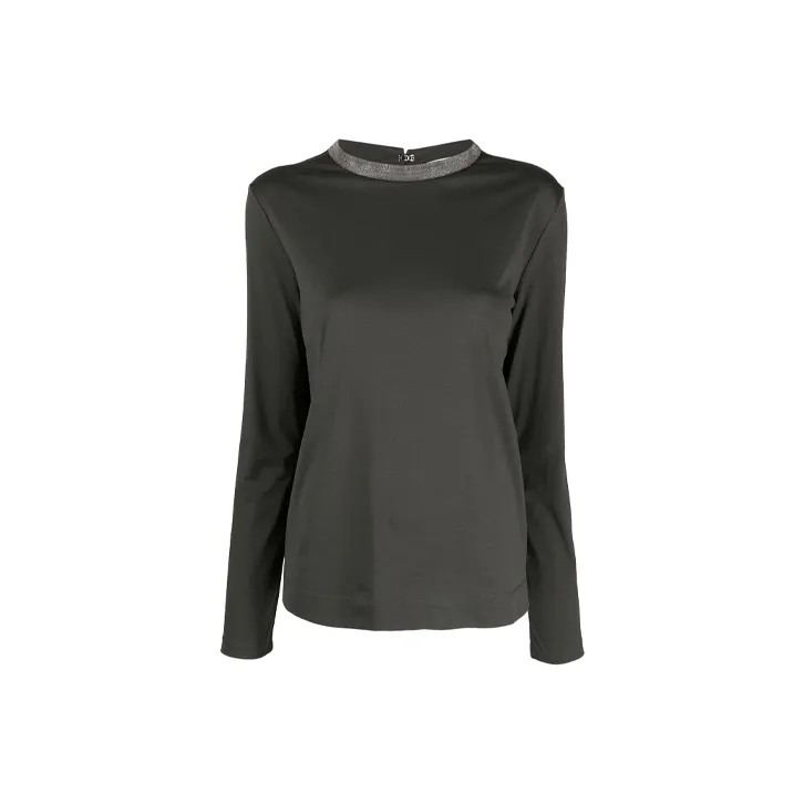 Fabiana Filippi Long Sleeved T Shirt Women's Gray Green-0