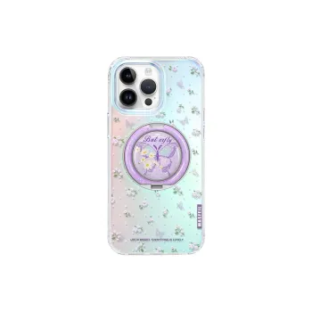 Marsfield Acrylic Material Iridescent Shell Floral Butterfly Phone Cases Compatibility Apple 16/15/14/13 Pro/Pro Max