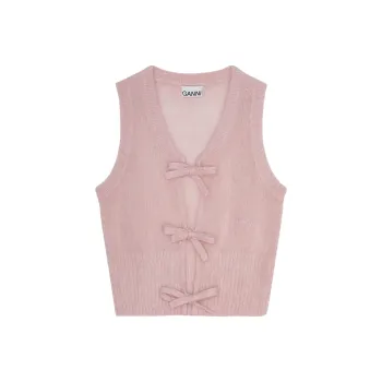 GANNI Bow Fastening Knit Vest
