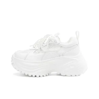 BOERDIQI Breathable And Lightweight Low Top Chunky Sneakers Women's White
