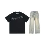 Clothing Sets[Black Short-Sleeved+Yellow Mud Jeans]