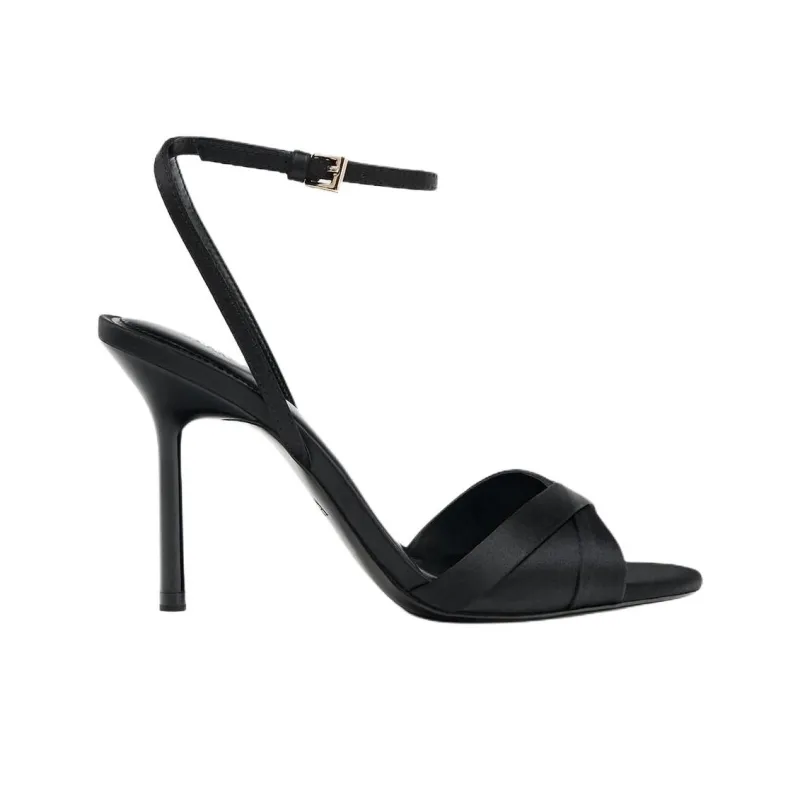 ZARA One Strap Sandals 9cm Women's Black-1