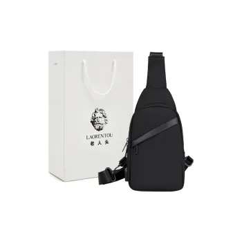 Old Man's Head Fabric Sling Bag Men's Black