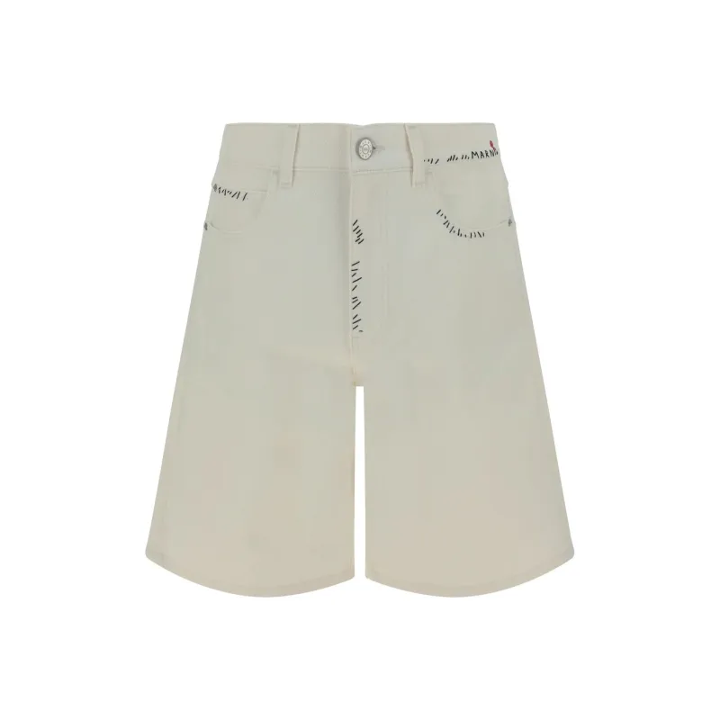 MARNI Logo Patch Denim Shorts-0