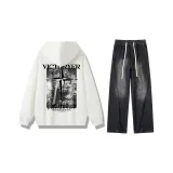 White Top (Fleece-Lined)+Black Gray Pants