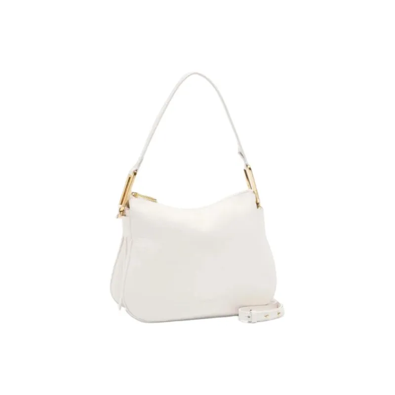 COCCINELLE Magie Grain Cow Leather Shoulder Bag Trumpets Women's White-1