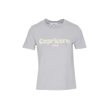 Chloé Capricorn Logo Printed Crewneck T Shirt