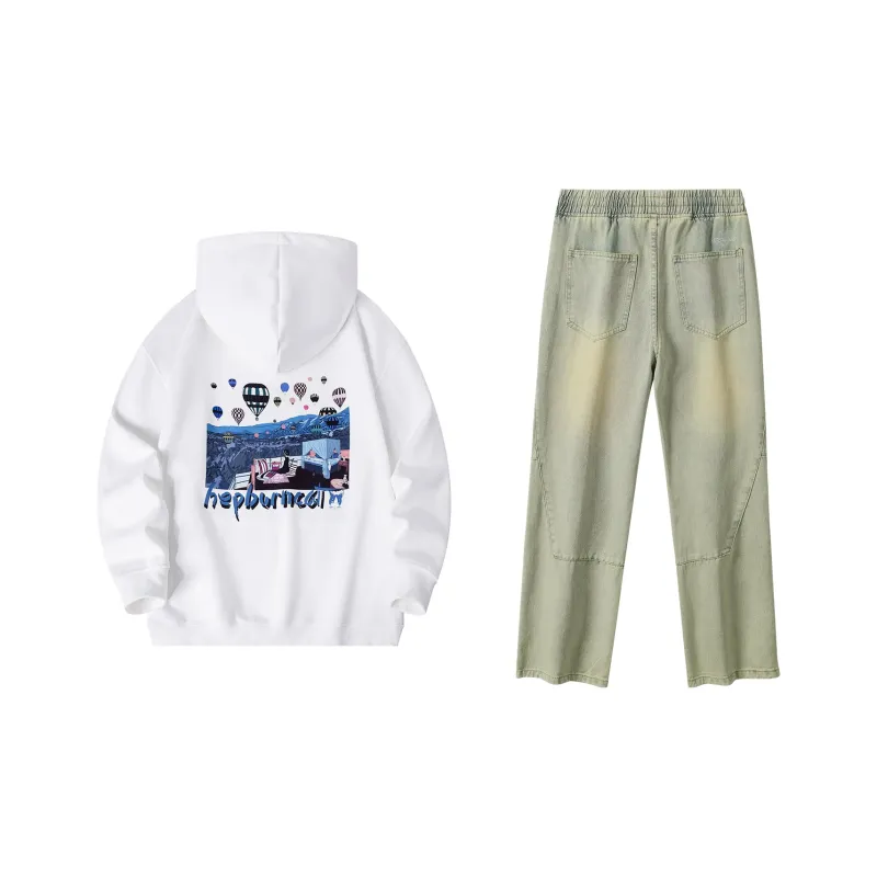 Hepburn Cat Sweatshirt Sets Unisex-6