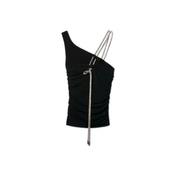 OFF WHITE Ruched Crepe Top