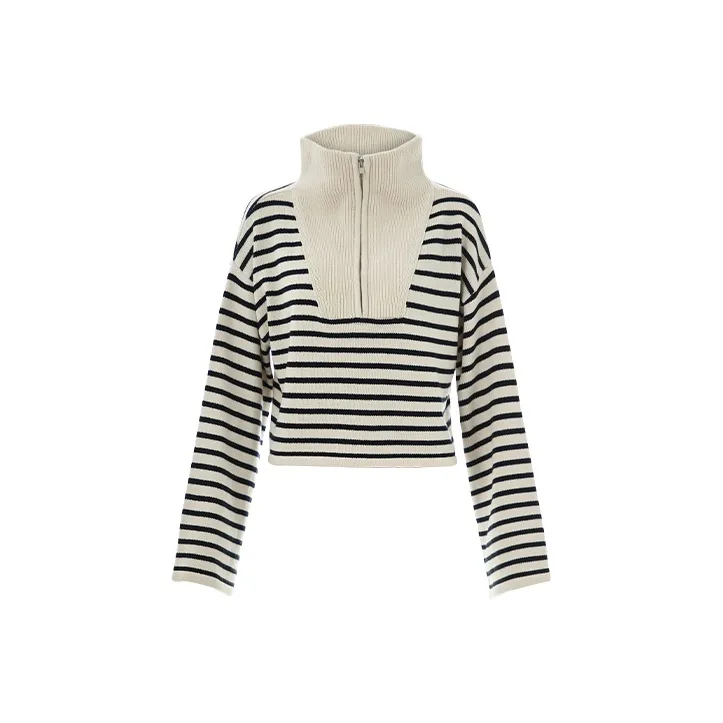 Gyokuu Loose Fit Sweater Women's Black White-0