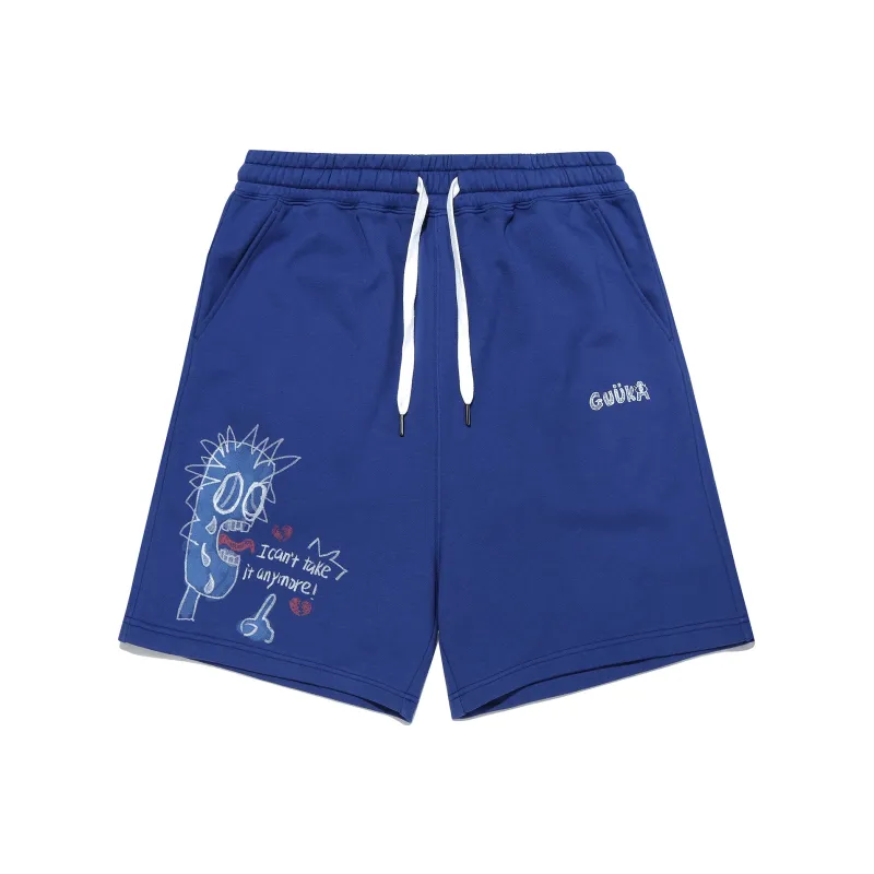 Guuka Casual Shorts Men Blue Purple-0