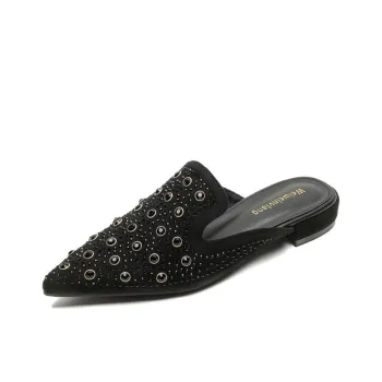 City Camel Rubber Sole Slip Resistant Closed Toe Slippers Women's Black