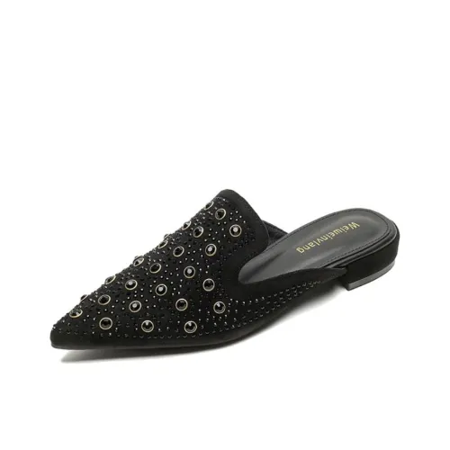 City Camel Rubber Sole Slip Resistant Closed Toe Slippers Women's Black
