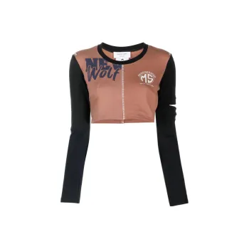 Marine Serre Regenerated Patchwork Cropped Top