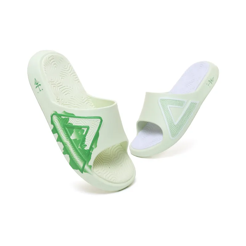 PEAK Attitude 7.0 Slip Resistant Abrasion Resistant Cushioning Slide Slippers Men's White And Green Mandarin Ducks-1