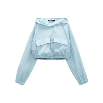 ZARA Crop Tops Women's Blue