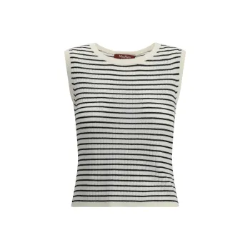 MaxMara Studio Valeria Striped Crewneck Vest