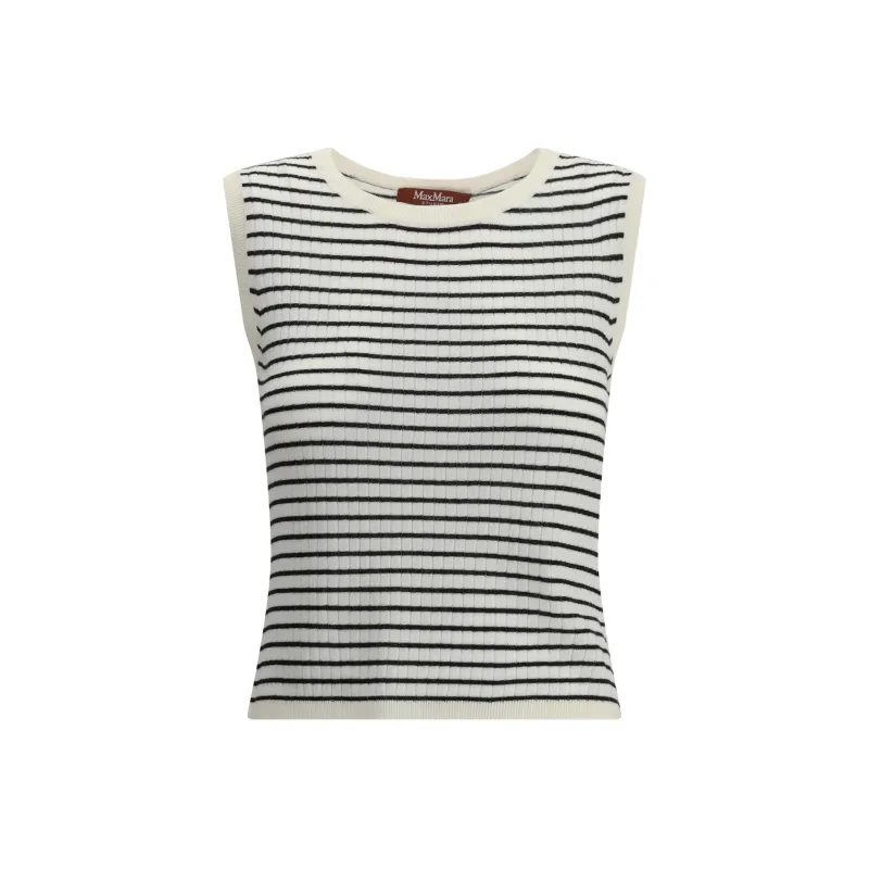 MaxMara Studio Valeria Striped Crewneck Vest-0