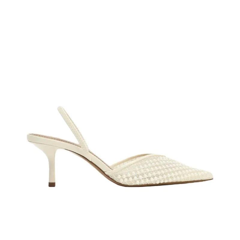 ZARA Slim Heel High Heels 7cm Women's White-1