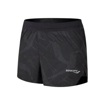 Saucony Casual Shorts Men's Black With Reflective Silver Dotted Pattern