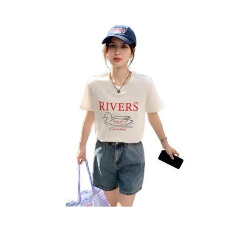 Tonlion T Shirt Women's Raw White