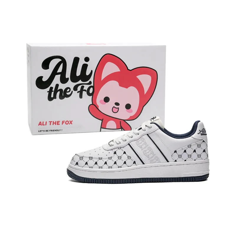ALI THE FOX Skateboard Shoes Unisex Low Top Milk Tea Powder/Iceberg Blue-26
