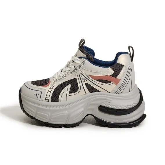 Milan Love Song Cushioning, Slip Resistant, And Abrasion Resistant Low Top Chunky Sneakers Women's-0