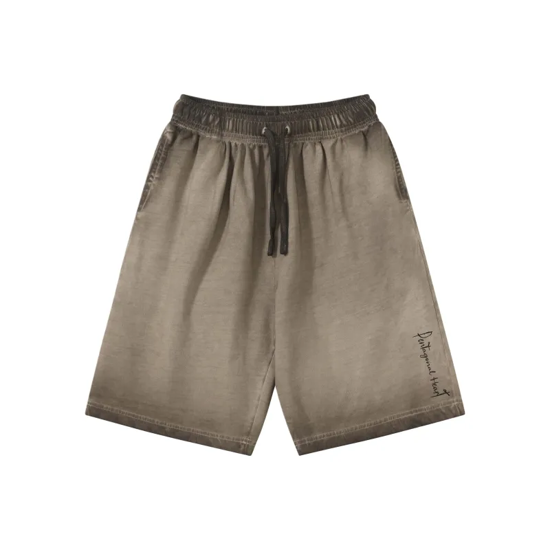 PENTAGONAL HEART Knitted Fabric Casual Shorts Unisex-8
