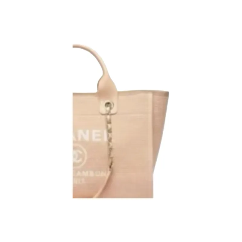 CHANEL Mixed Fiber Beach Bag, Tote Bag, Shopping Bag, Shoulder Bag, Handbag Women's Beige-1
