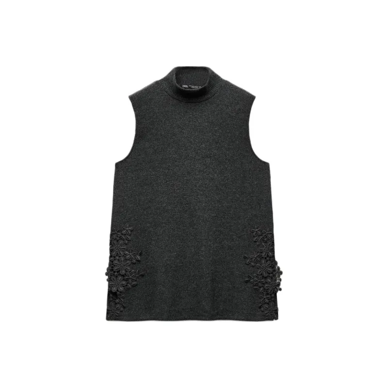 ZARA Tank Tops Women's Light Gray-0