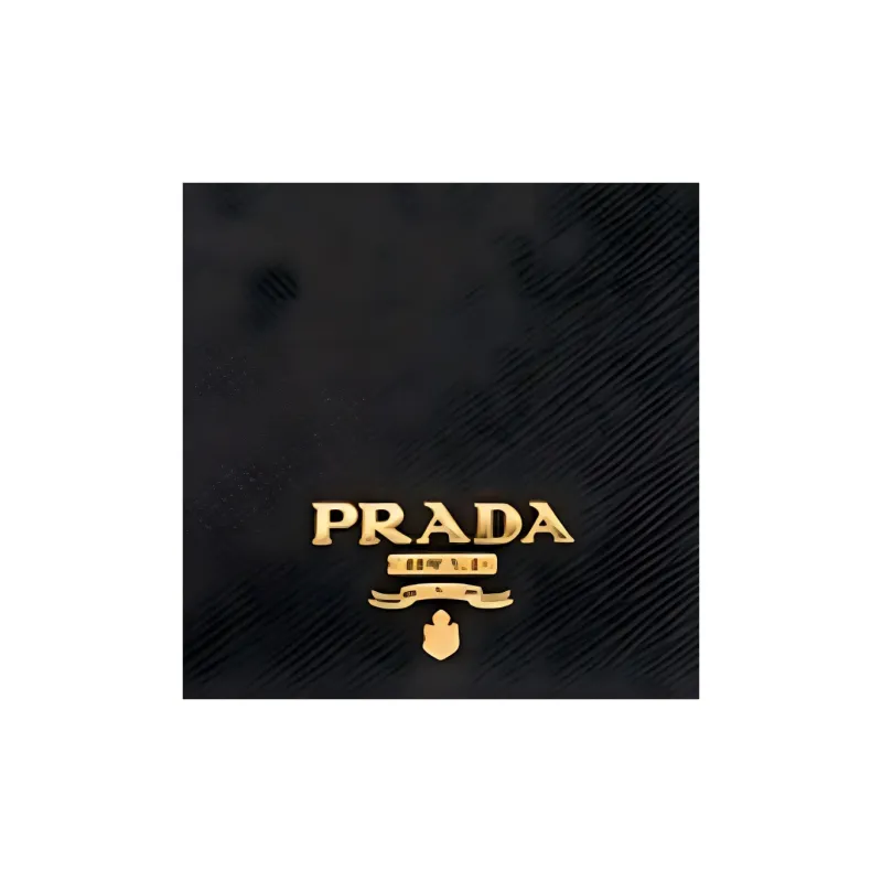 PRADA Leather ID Badge Holder Women's Black-4