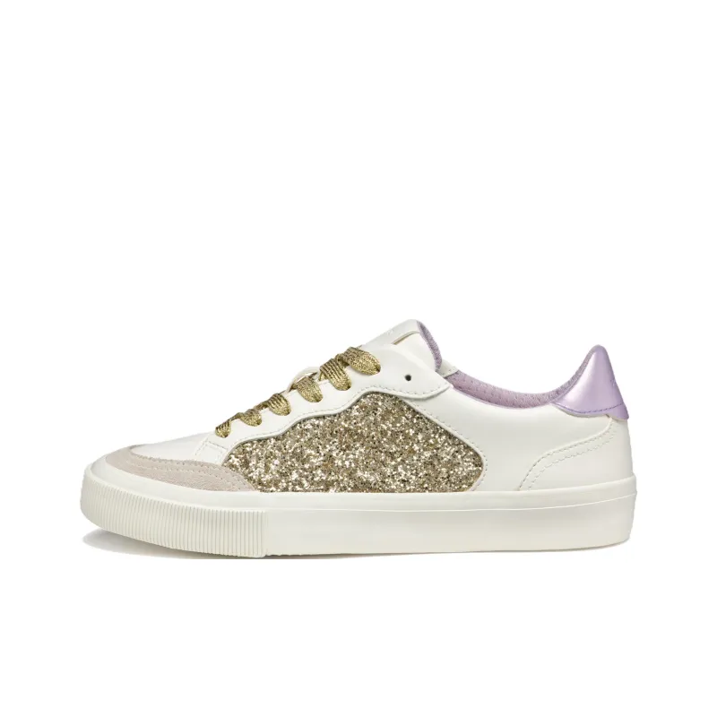 GEOX D EMMELENY B Abrasion Resistant Low Top Skateboard Shoes Women's White Purple-0