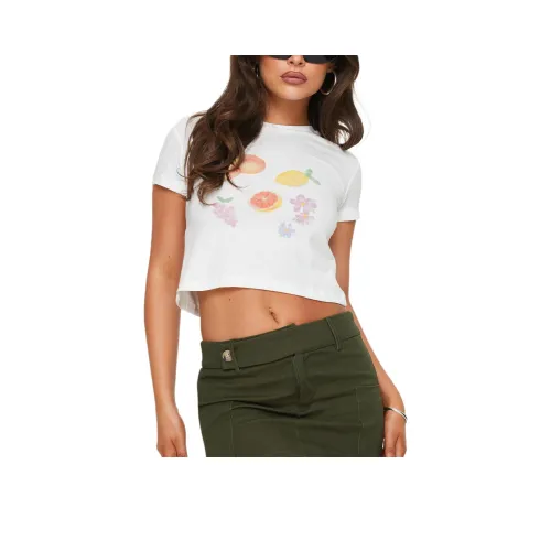PRINCESS POLLY T-Shirt Women's WHITE/White