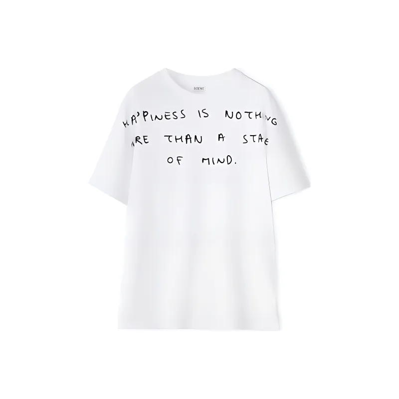 LOEWE Words Print T Shirt 'White'-0
