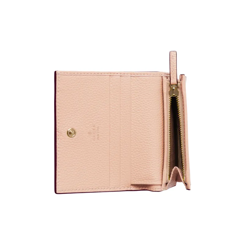 GUCCI GG Marmont Leather Wallet Mini Women's Red-4